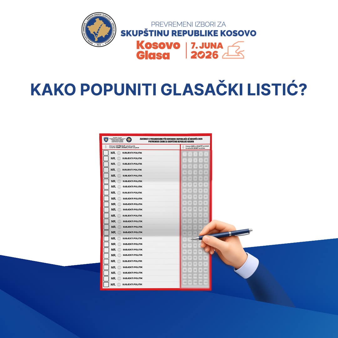 Kako popuniti glasački listić za prevremene izbore za Skupštinu Republike Kosovo