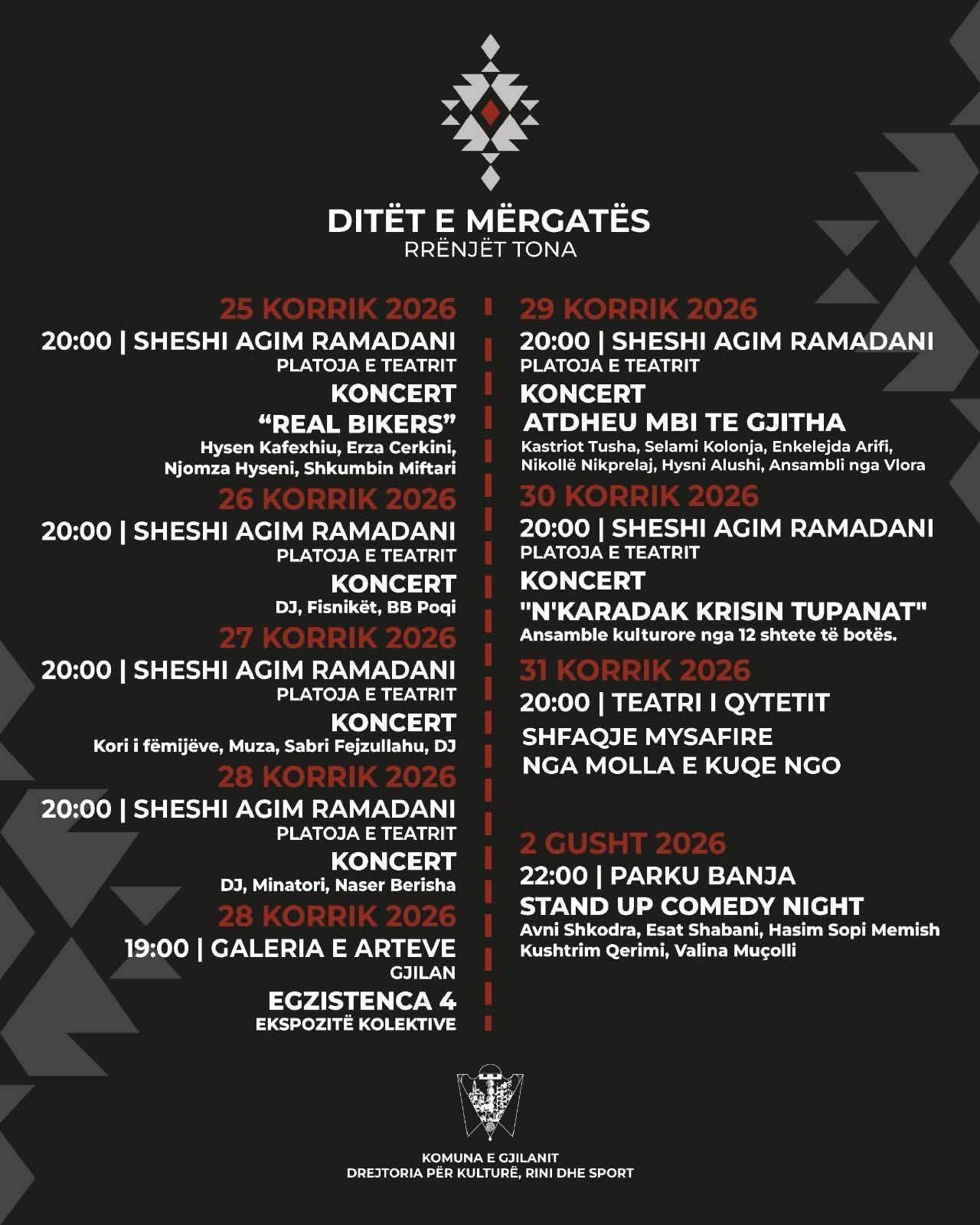 🎉 Gjilani mirëpret mërgatën me një program të pasur kulturor dhe artistik.